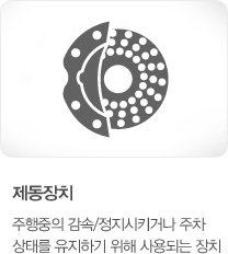 제동장치 - 주행중의 감속/정지시키거나 주차 상태를 유지하기 위해 사용되는 장치